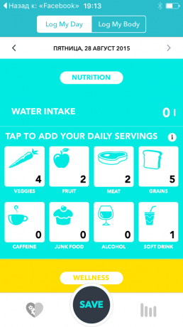 Bodywise para iOS: dieta