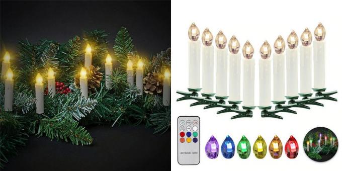 decoraciones de Navidad con ali-: Velas LED