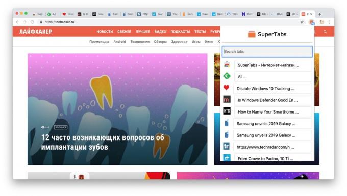 SuperTabs: pestañas lista