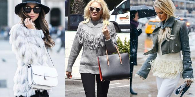 suéteres y chaquetas de punto de moda, 2018-2019: un modelo con franjas