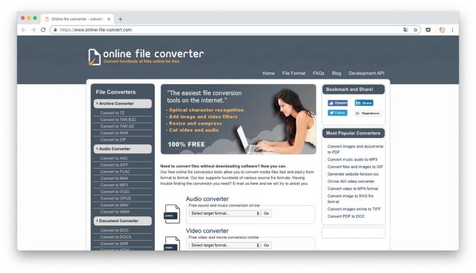 convertidores en línea: Convertir archivo en línea