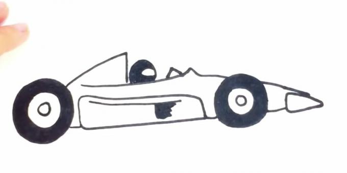 Cómo dibujar un auto de carreras: agregue patrón, vidrio y casco 