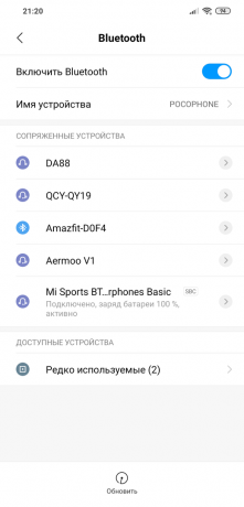 Mi Bluetooth Deportes Edición Juvenil: La lista de agregado