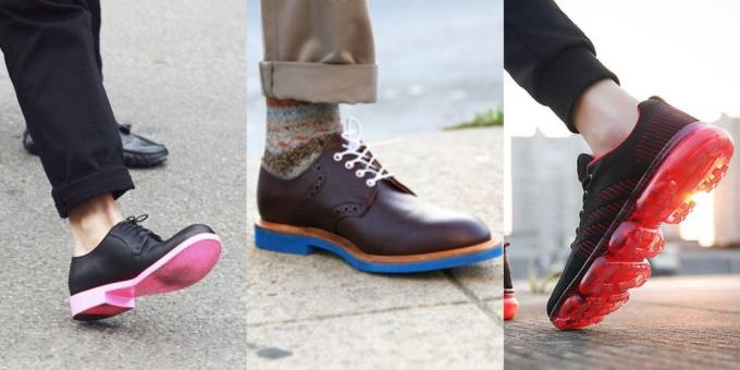 zapatos de los hombres de moda con suela de contraste