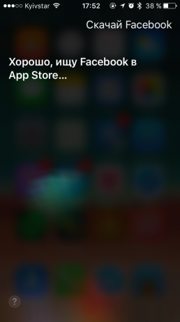 comando de Siri: descarga de aplicaciones
