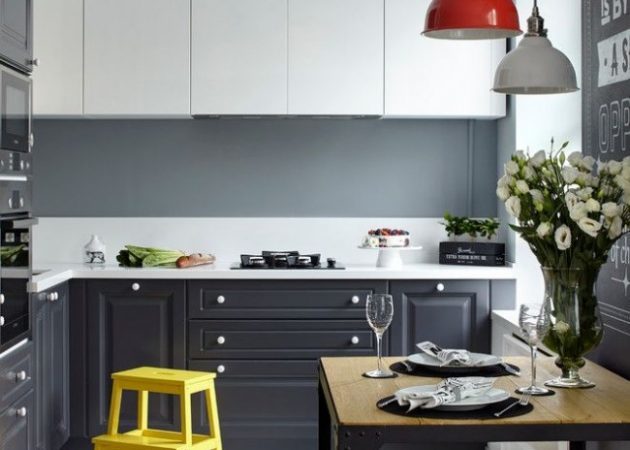 Diseñar una pequeña cocina: diseño en forma de L