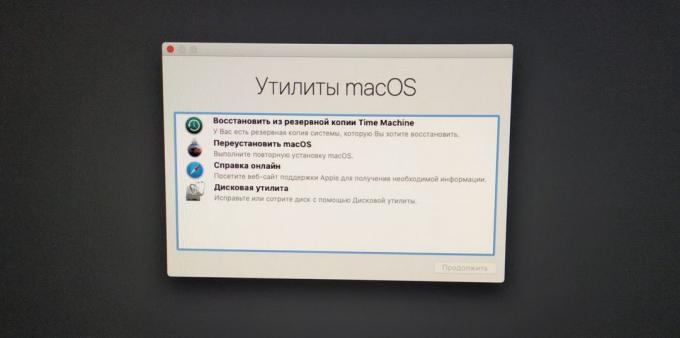 Cómo acelerar su computadora para MacOS: seleccione "Restablecer macOS»