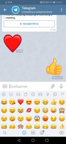 Telegrama apareció en mensajes silenciosos y animado Emoji