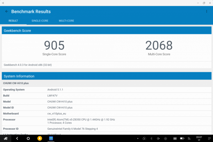 prueba de Geekbench