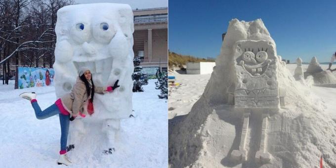 figuras de la nieve: Bob Esponja