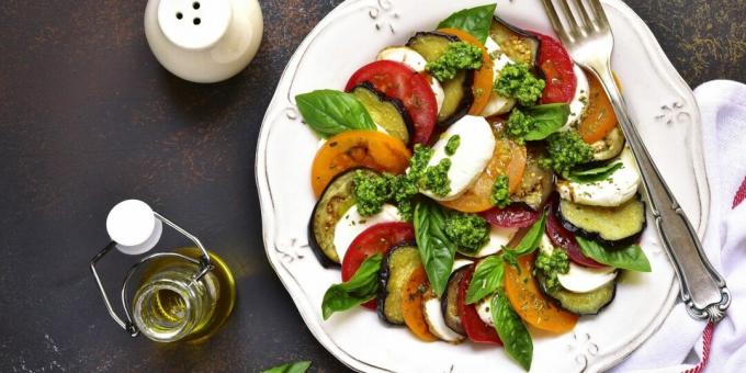 Caprese con berenjena