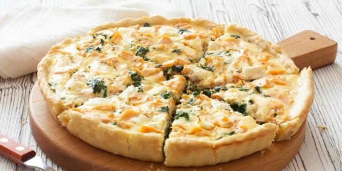 Quiche con pescado y queso