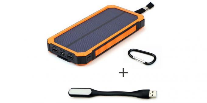 batería externa con una batería solar
