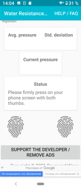 La aplicación de Android prueba la protección contra la humedad