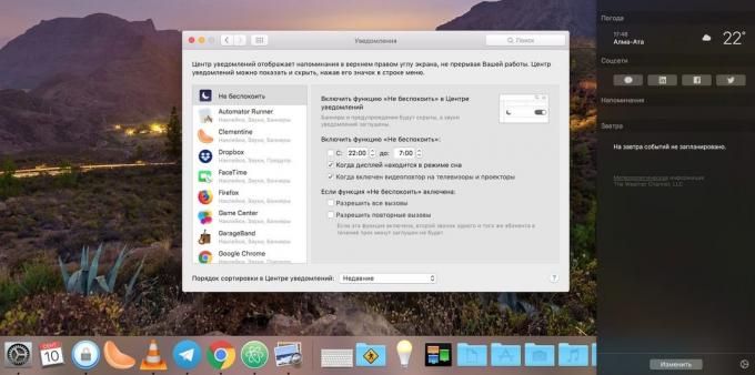 Configuración del sistema MacOS: Para abrir la configuración de las notificaciones