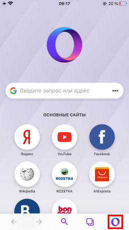 Cómo habilitar el modo incógnito en Opera Touch en iPhone
