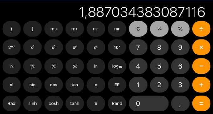 calculadora de ingeniería iPhone