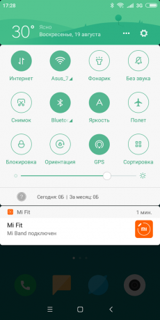 Xiaomi redmi 6: Panel de ajustes rápidos