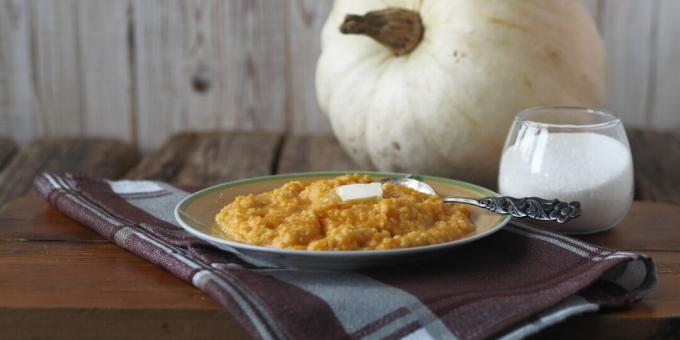 Gachas de mijo con calabaza en leche