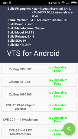  VTS para Android: Resultados de la prueba