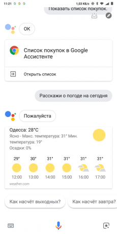Google Now: Tiempo