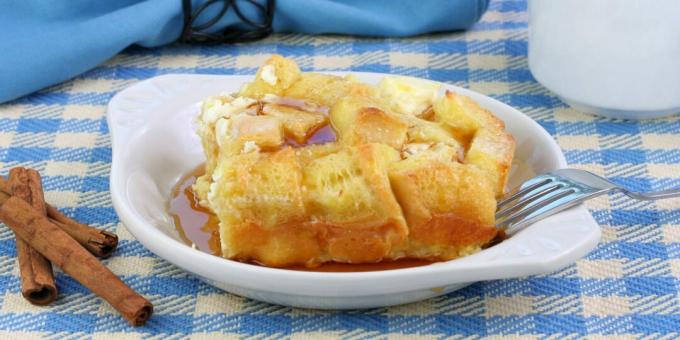 Budín de pan con canela y microondas