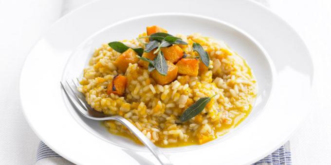 Receta para el risotto con calabaza