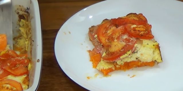 calabaza al horno con tomates y queso feta