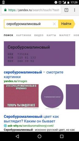 "Yandex": búsqueda de colores