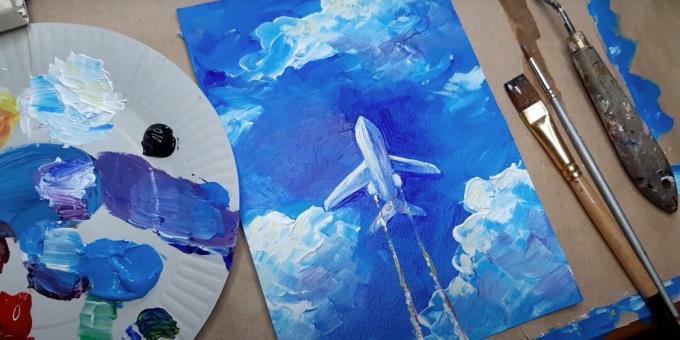 Cómo dibujar un avión: dibujar un avión con pinturas
