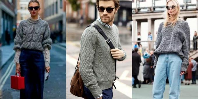 suéteres de moda: 2018-2019 suéter gris clásico