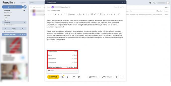 Cómo cancelar el envío de una carta en Yandex.Mail: elija un horario más conveniente