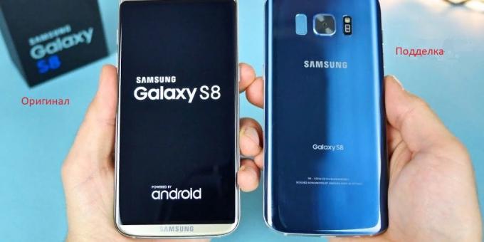 teléfonos inteligentes originales y falsos de Samsung