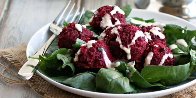 Al horno Falafel con las remolachas