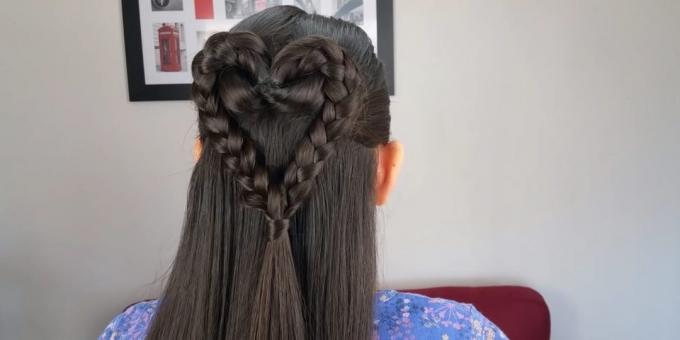 Peinados para las chicas: pelo suelto desde el corazón de la trenza