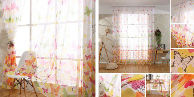 Cortinas con mariposas