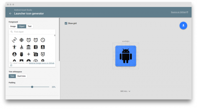 Android de activos del Estudio: creación de iconos