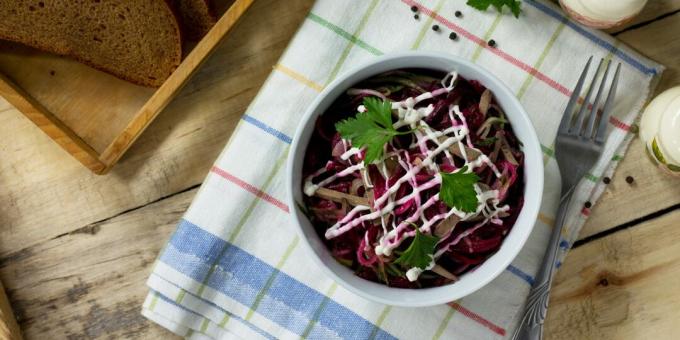 receta de ensalada con hígado y remolacha