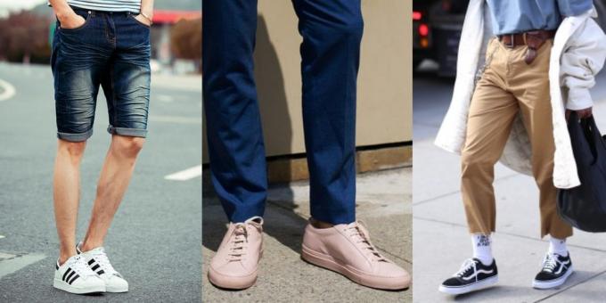 zapatos de los hombres de moda: zapatillas de deporte viejas escolares y zapatos