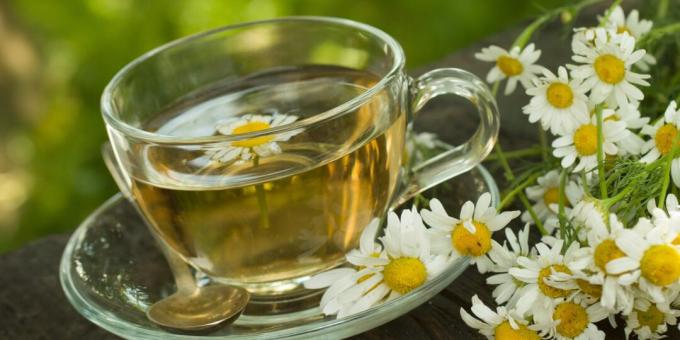 Bebidas saludables antes de acostarse: té de manzanilla