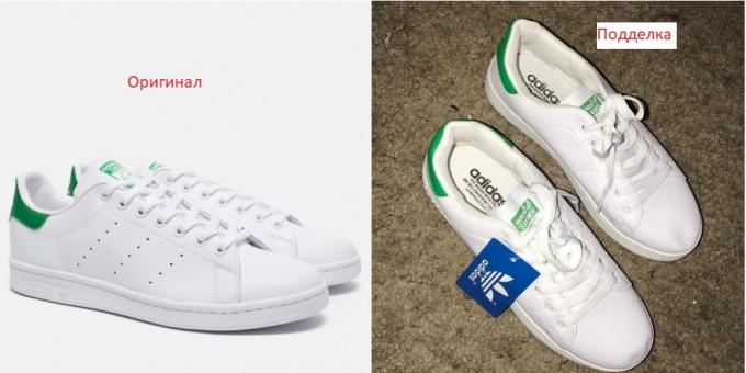 zapatos originales y falsificados Adidas