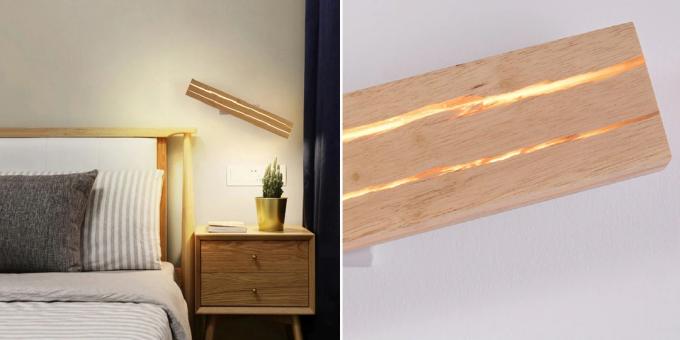 Accesorios para el hogar de madera: lámpara de pared 