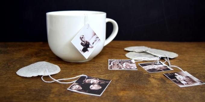 Regalos el 8 de marzo con sus manos: Bolsitas de té con fotos