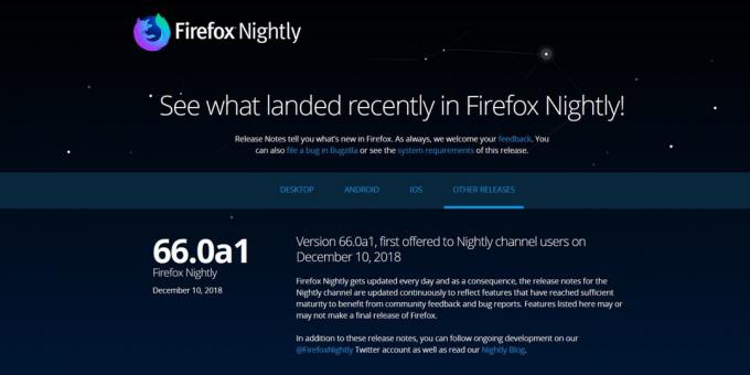 Versión de Firefox: Firefox Nightly