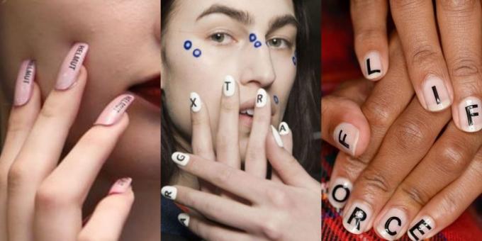 Fashion Nails 2018: manicura con letras