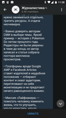 telegrama para android: tema oscuro