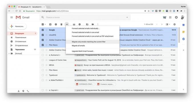 Multi Email Forward para Gmail