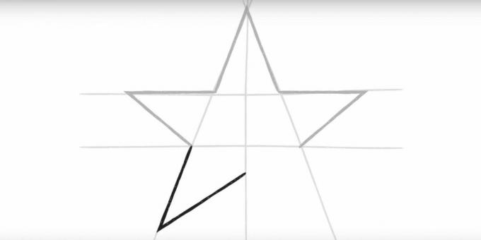 Dibuja el cuarto punto de la estrella.