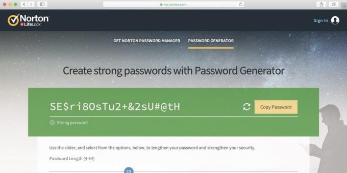 Generador de Norton Password Manager Password