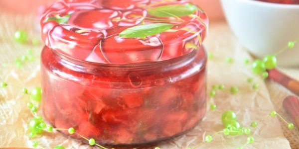 mermelada de fresa: Jam de fresas y plátanos